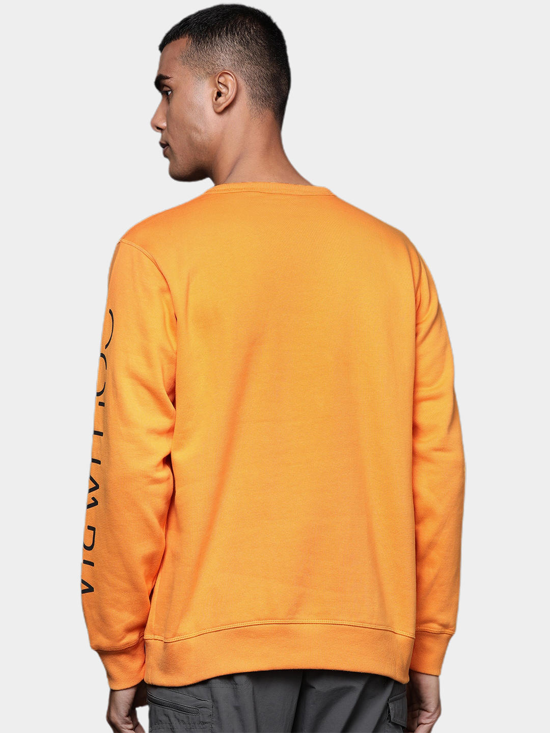 Columbia Men Yellow UPF 50 M Logo Fleece Crew Fleece