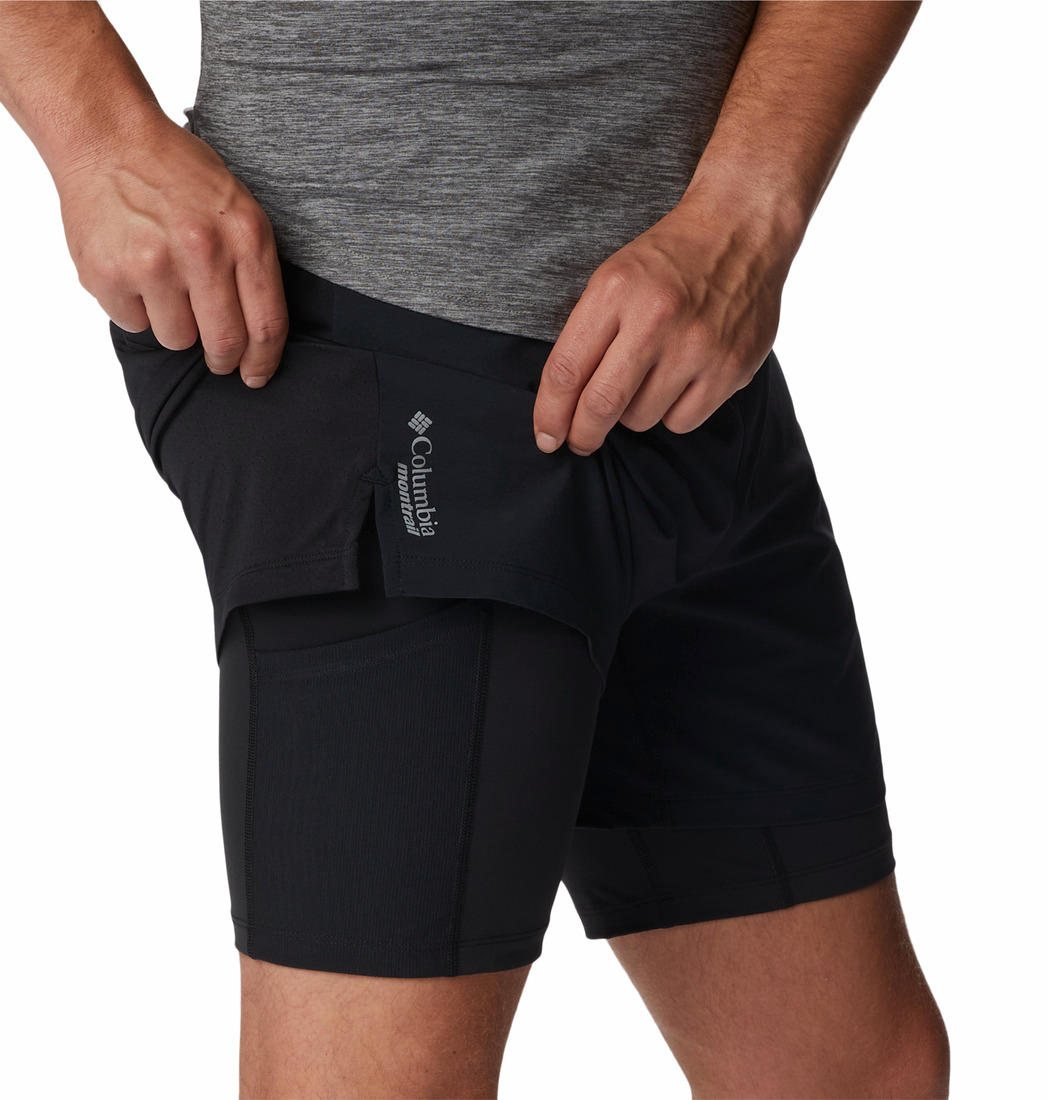 Columbia Men’s Black Endless Trail 2-in-1 Trail Running Shorts