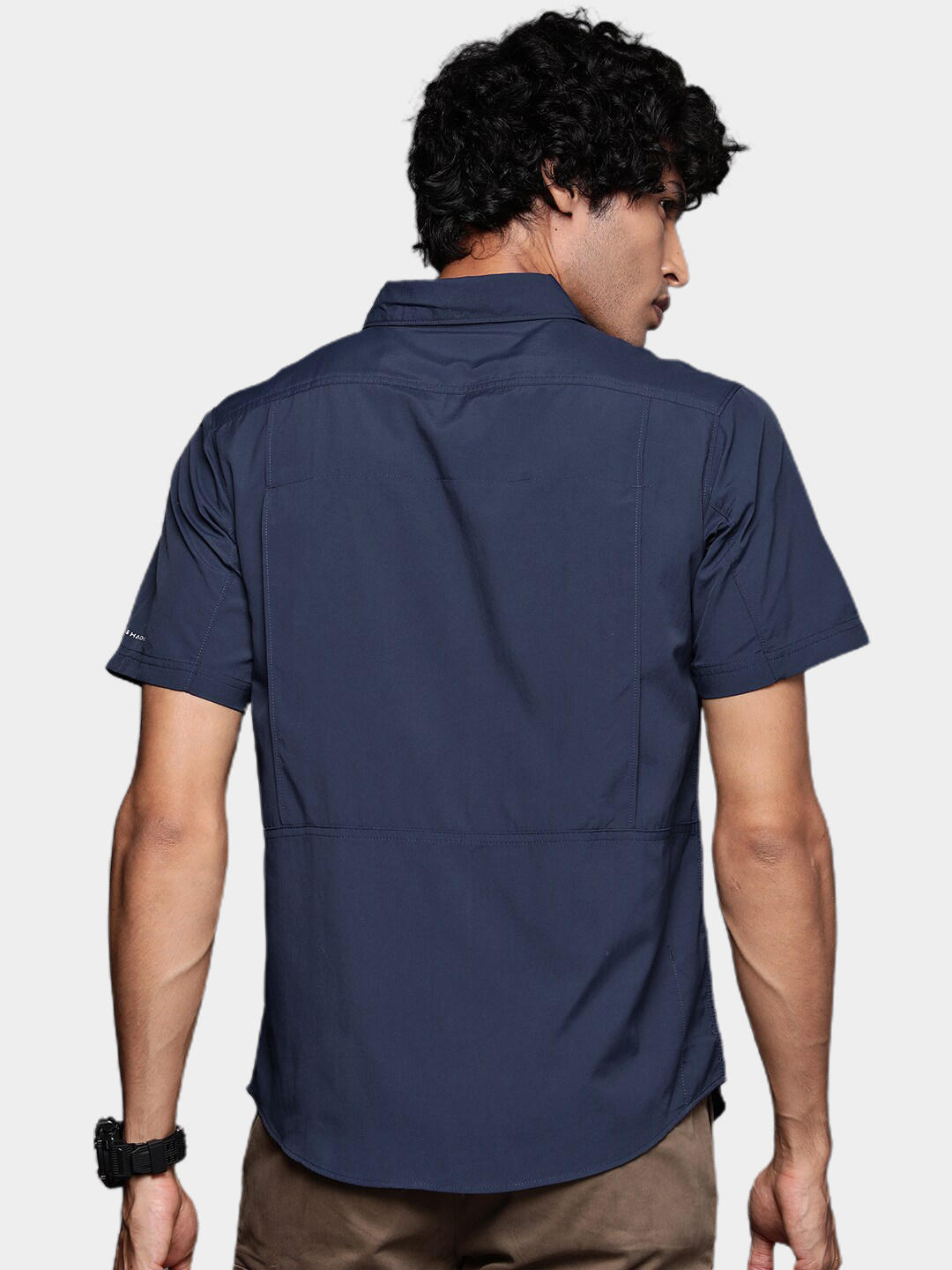 Columbia Men Navy Blue Omni-Wick Silver Ridge 2.0 Shirt