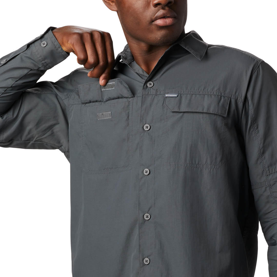 Columbia Men Grey Silver Ridge 2.0 Long Sleeve Shirt with Sun Protection