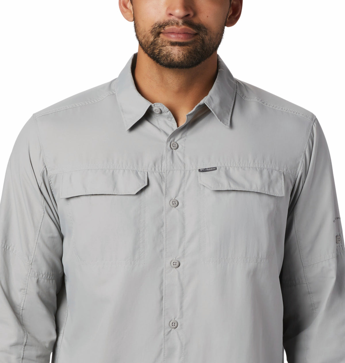 Columbia Men Grey Omni-Shade Silver Ridge 2.0 Long Sleeve Sun Protection Shirt
