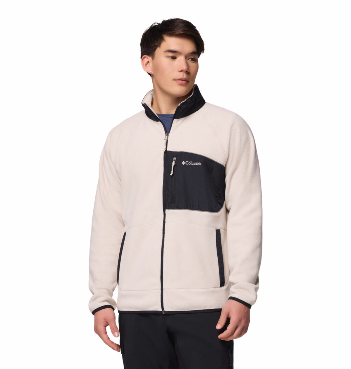 Columbia Men Beige Fast Trek Overlay Fleece Jacket