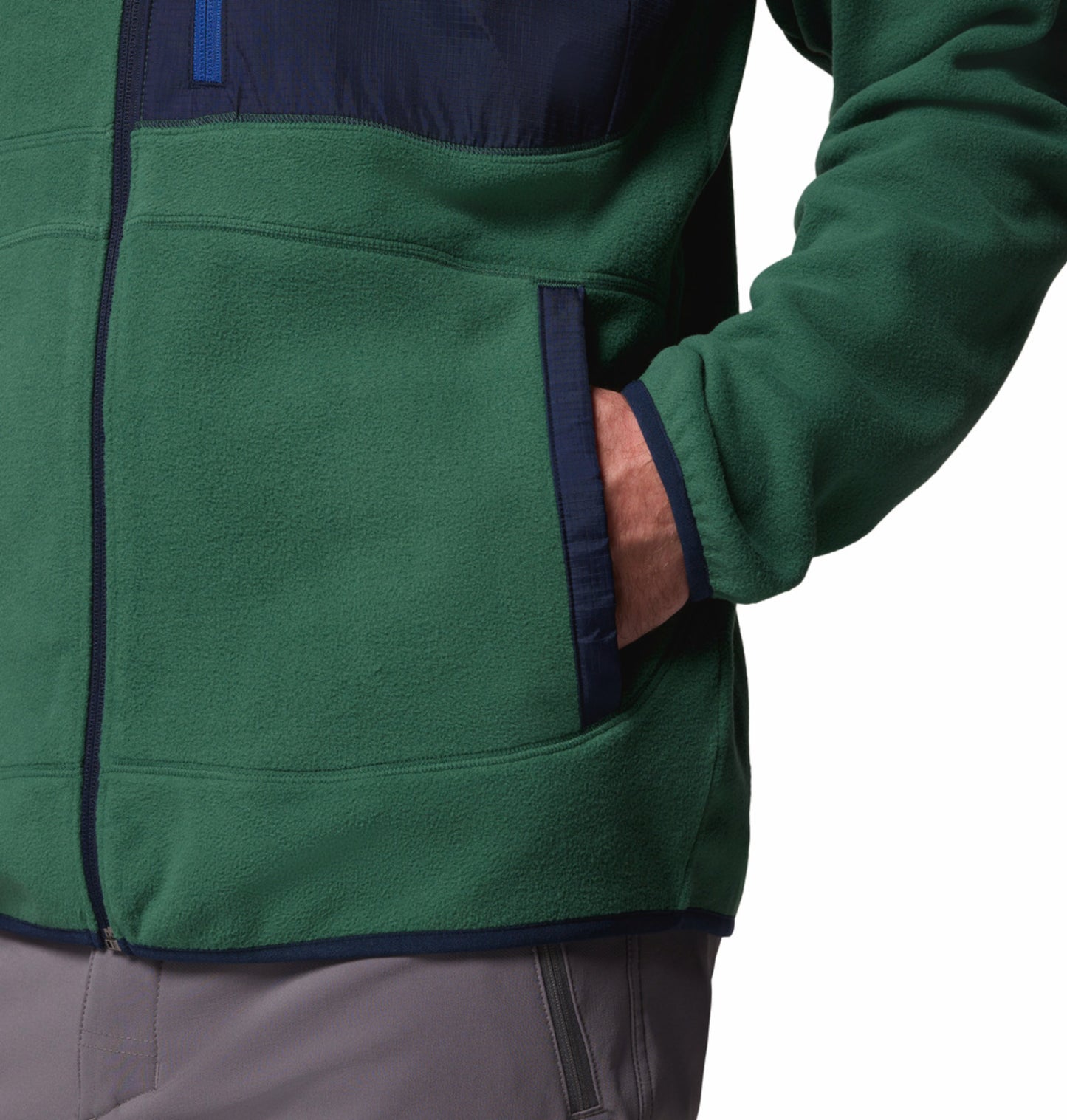 Columbia Men Green Fast Trek Overlay Fleece Jacket