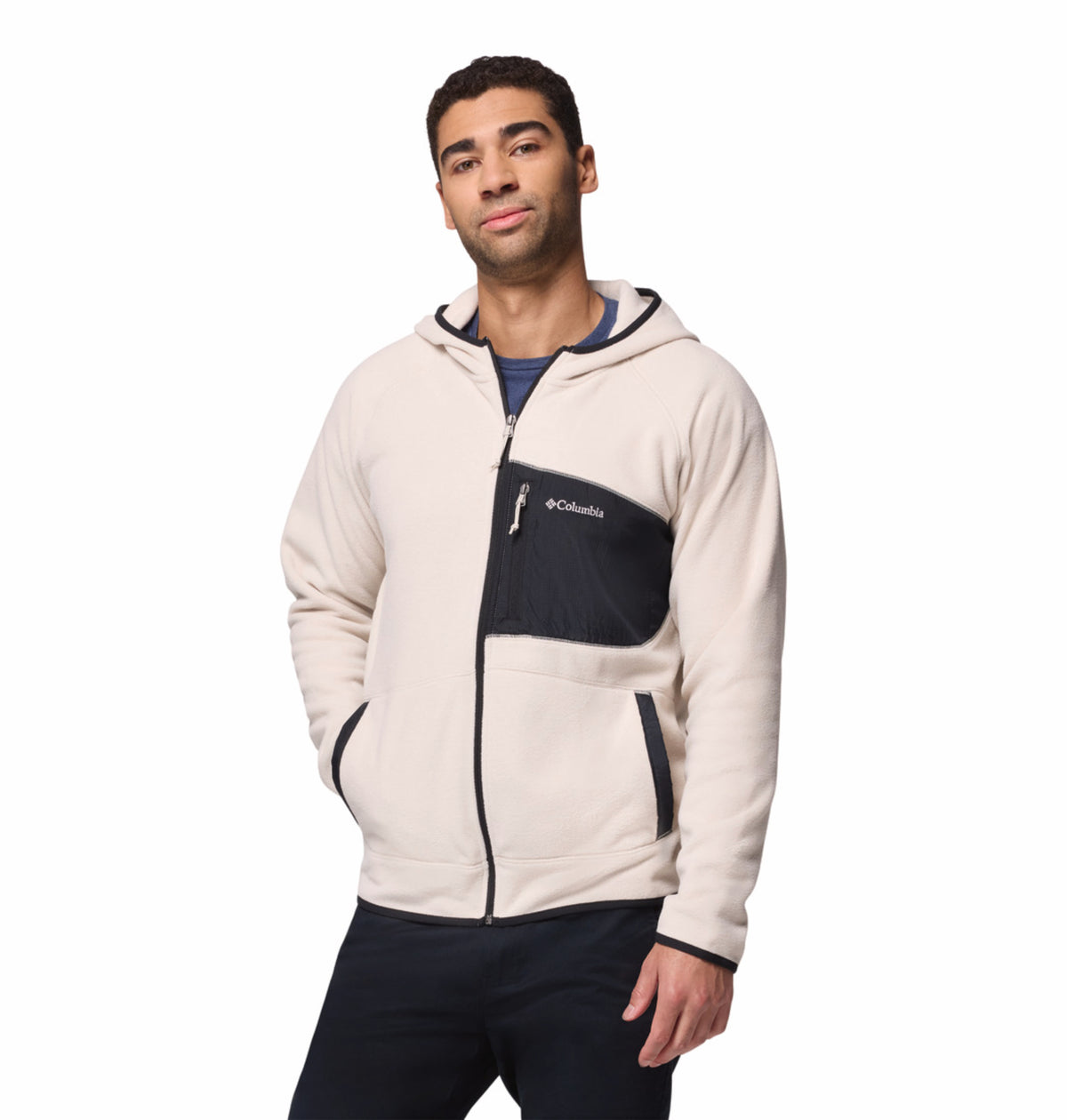 Columbia Men Beige Fast Trek Overlay Fleece Jacket