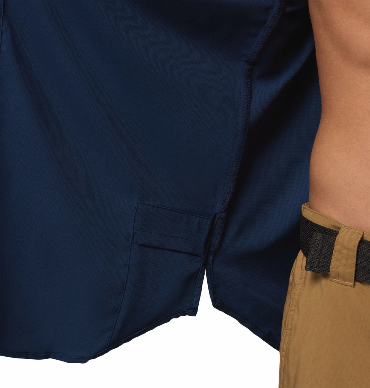 Columbia Men Navy Blue Omni-Shade Silver Ridge Utility II Short Sleeve Shirt