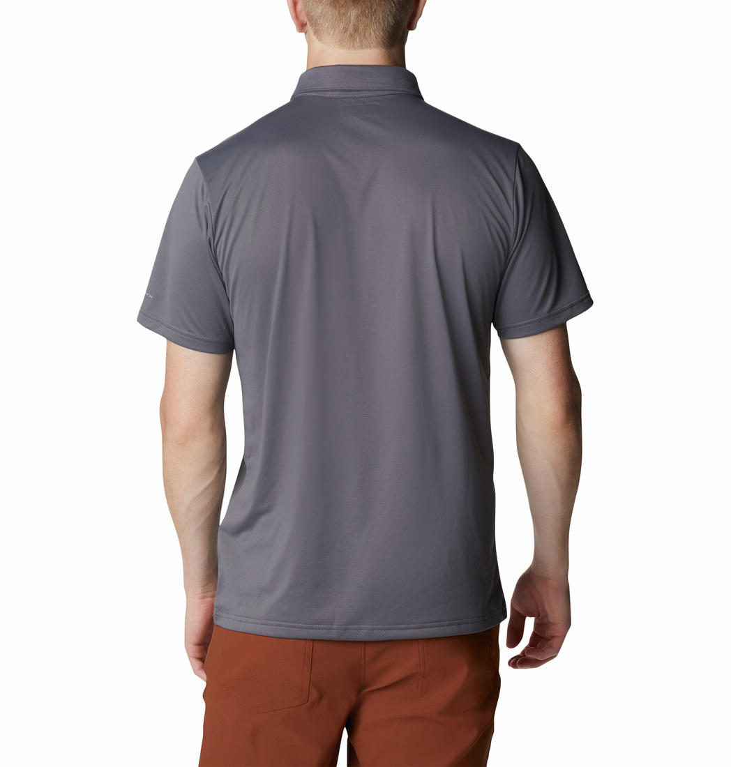 A Men Wearing Columbia Men Grey Columbia Hike Polo