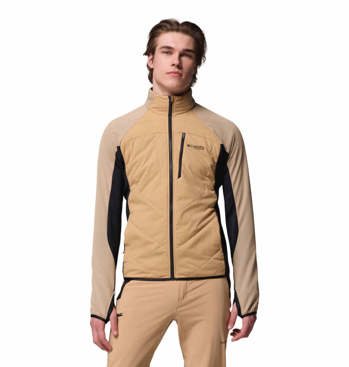 Columbia Men Brown Omni-Heat Arctic Hybrid Fleece Jacket
