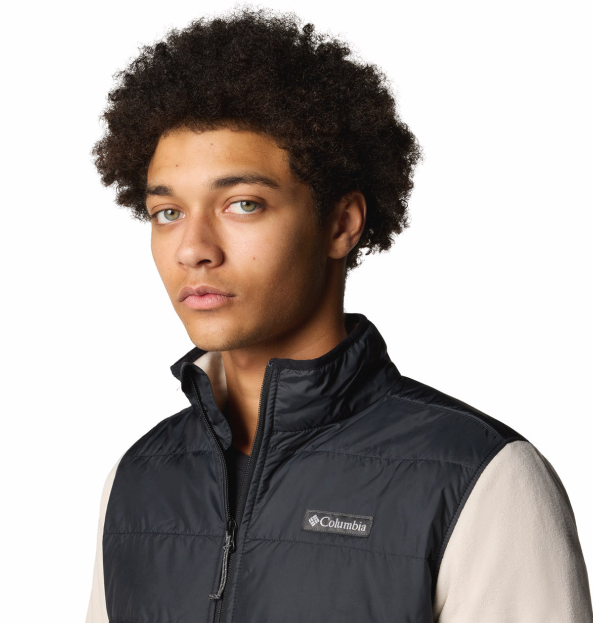 Columbia Men Beige Omni-Heat Reflective Basin Butte II Fleece Jacket