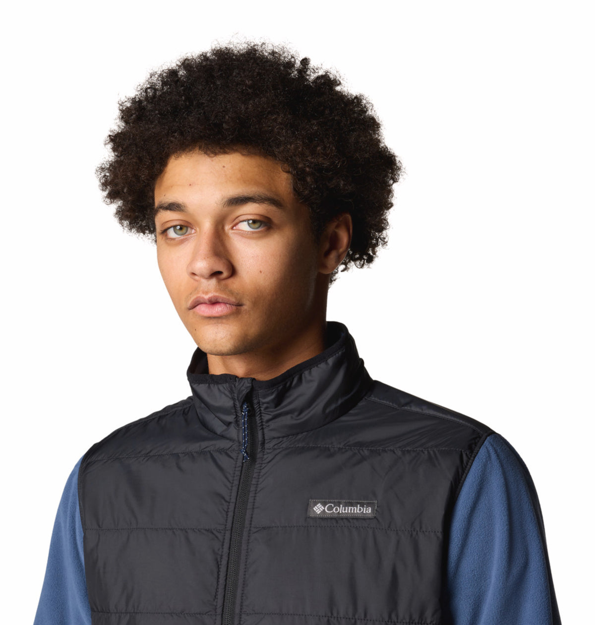 Columbia Men Blue Omni-Heat Reflective Basin Butte II Fleece Jacket