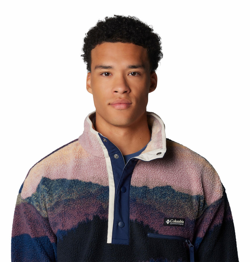 Columbia Men Navy Blue Helvetia II Printed Fleece Jacket