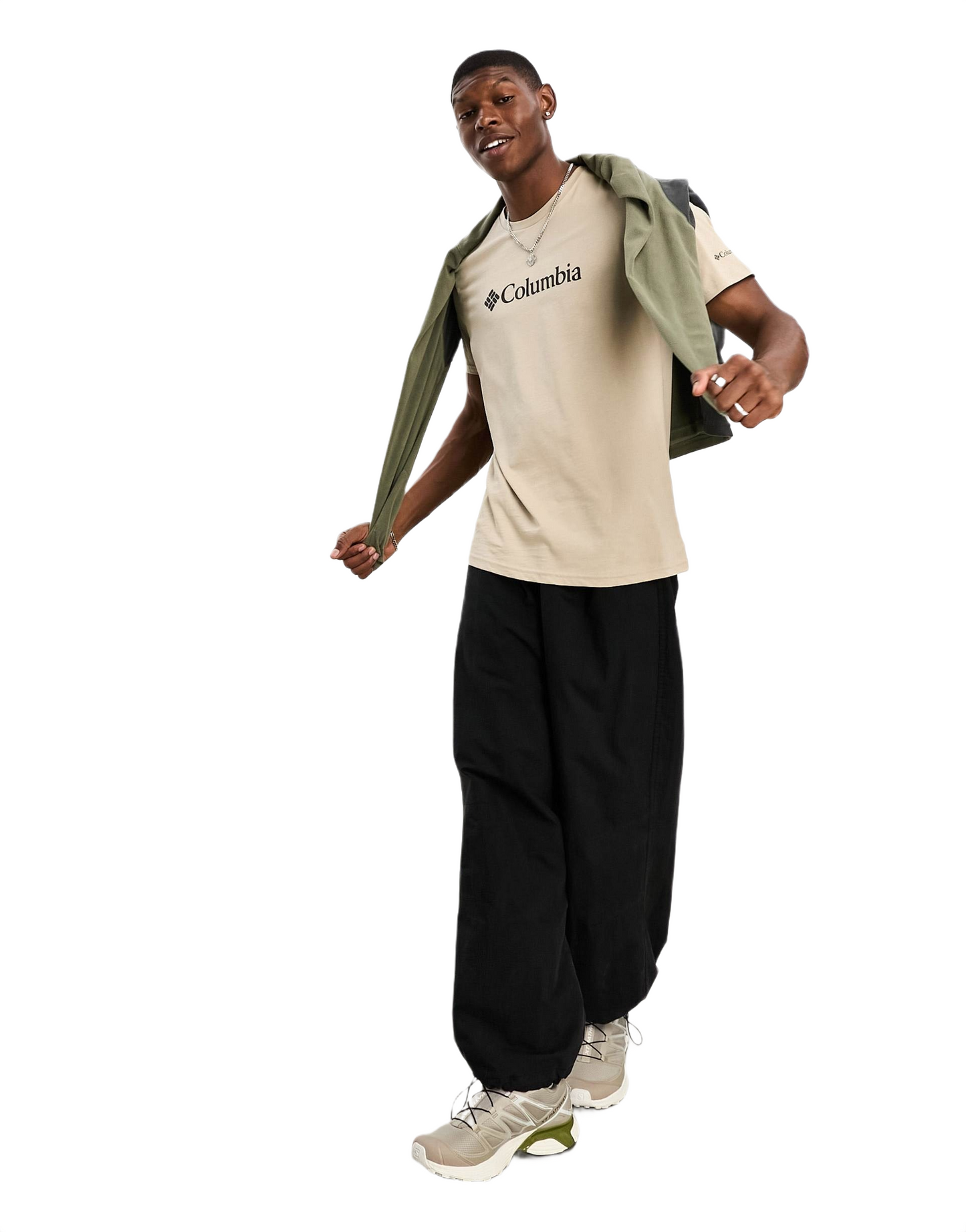 Columbia Men Beige CSC Basic Logo Tshirt
