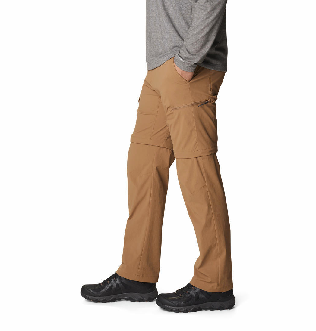 A Men Wearing Columbia Men Brown Newton Ridge II Convertible Pant (Sun Protection)