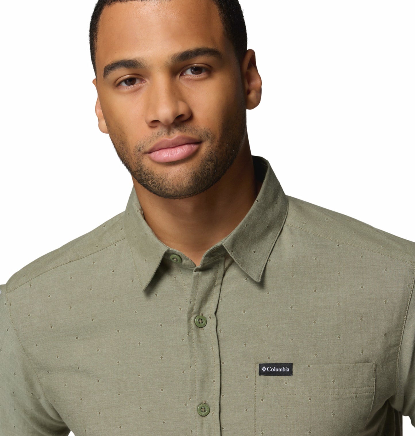 Columbia Men's Olive Green Omni-Wick Rapid Rivers Short Sleeve Shirt
