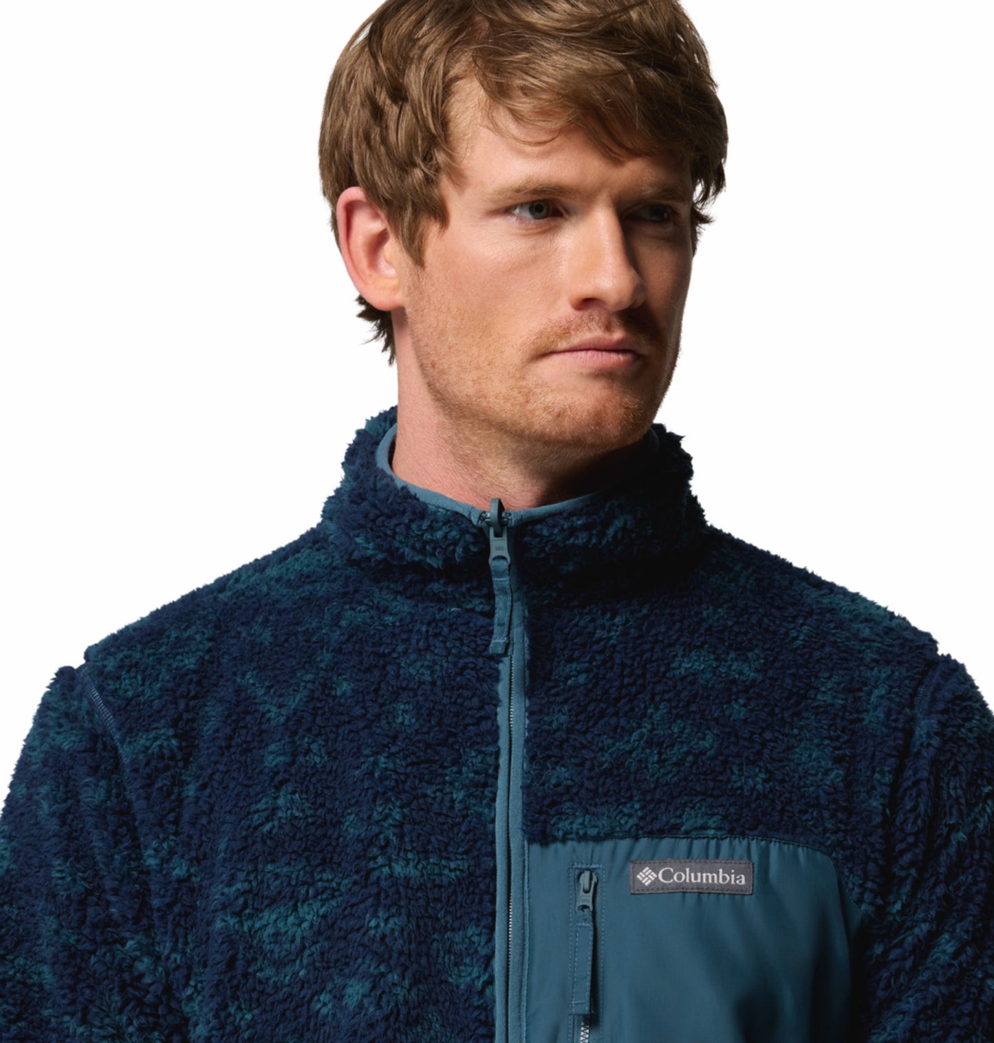 Columbia Men Blue Winter Pass Reversible Fleece Jacket