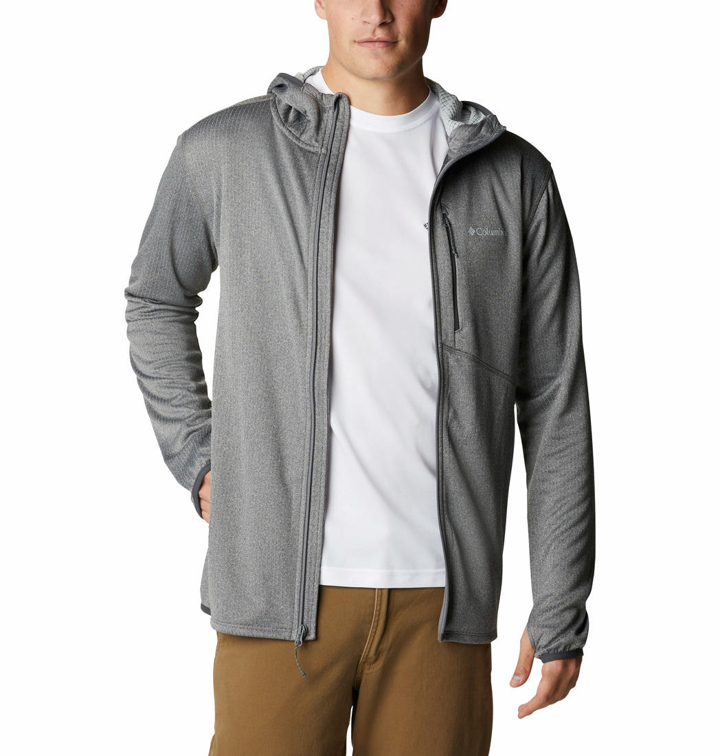 Columbia Men Grey Park View Fleece Full Zip Hoodie