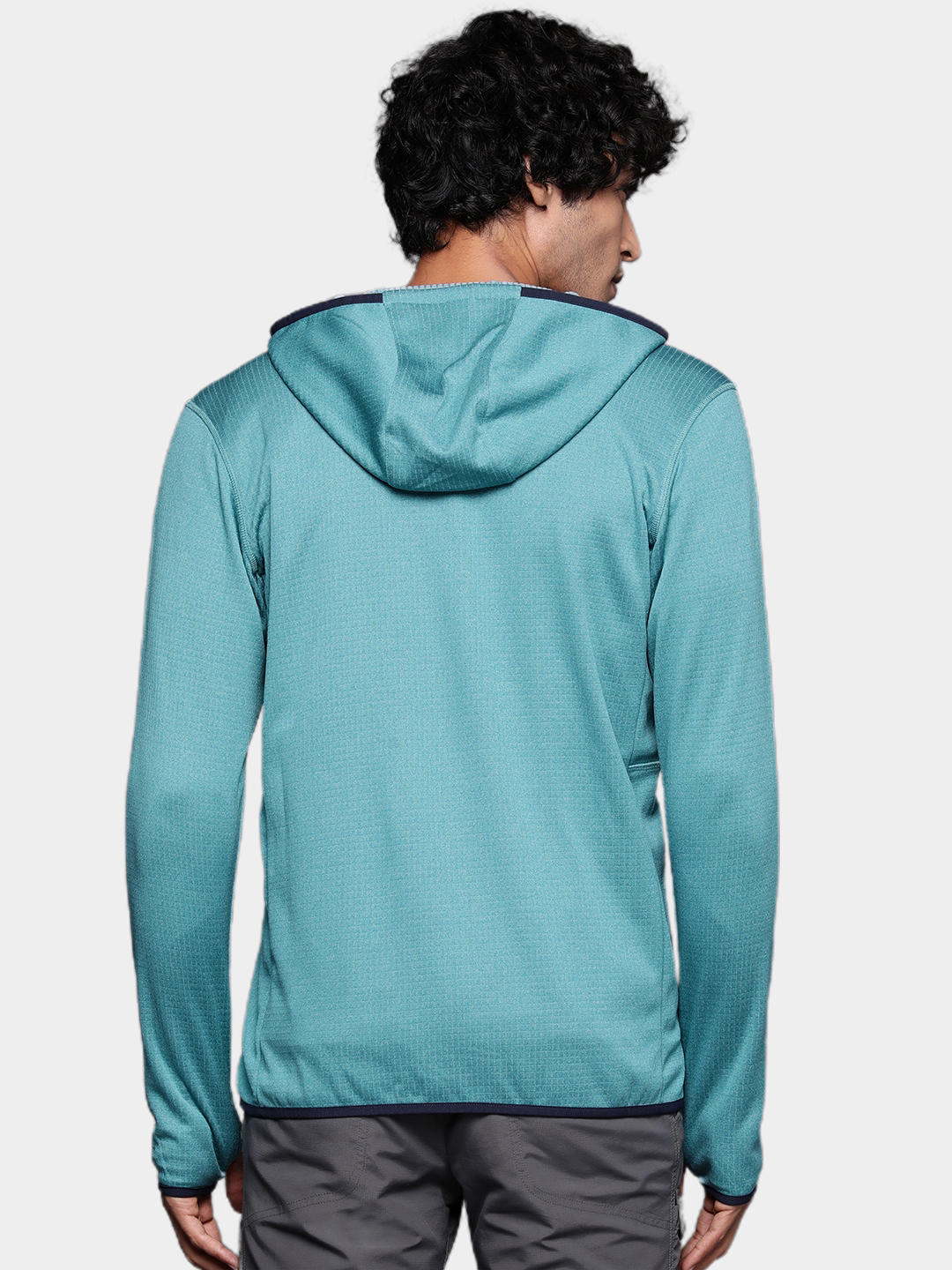 A Men Wearing Columbia Men Blue Park View Fleece Full Zip Hoodie