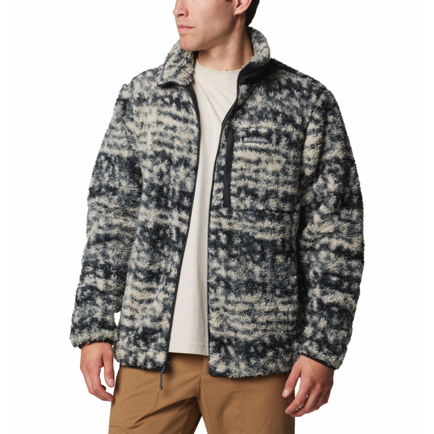 A Men Wearing Columbia Men Brown Winter Pass Printed Fleece II