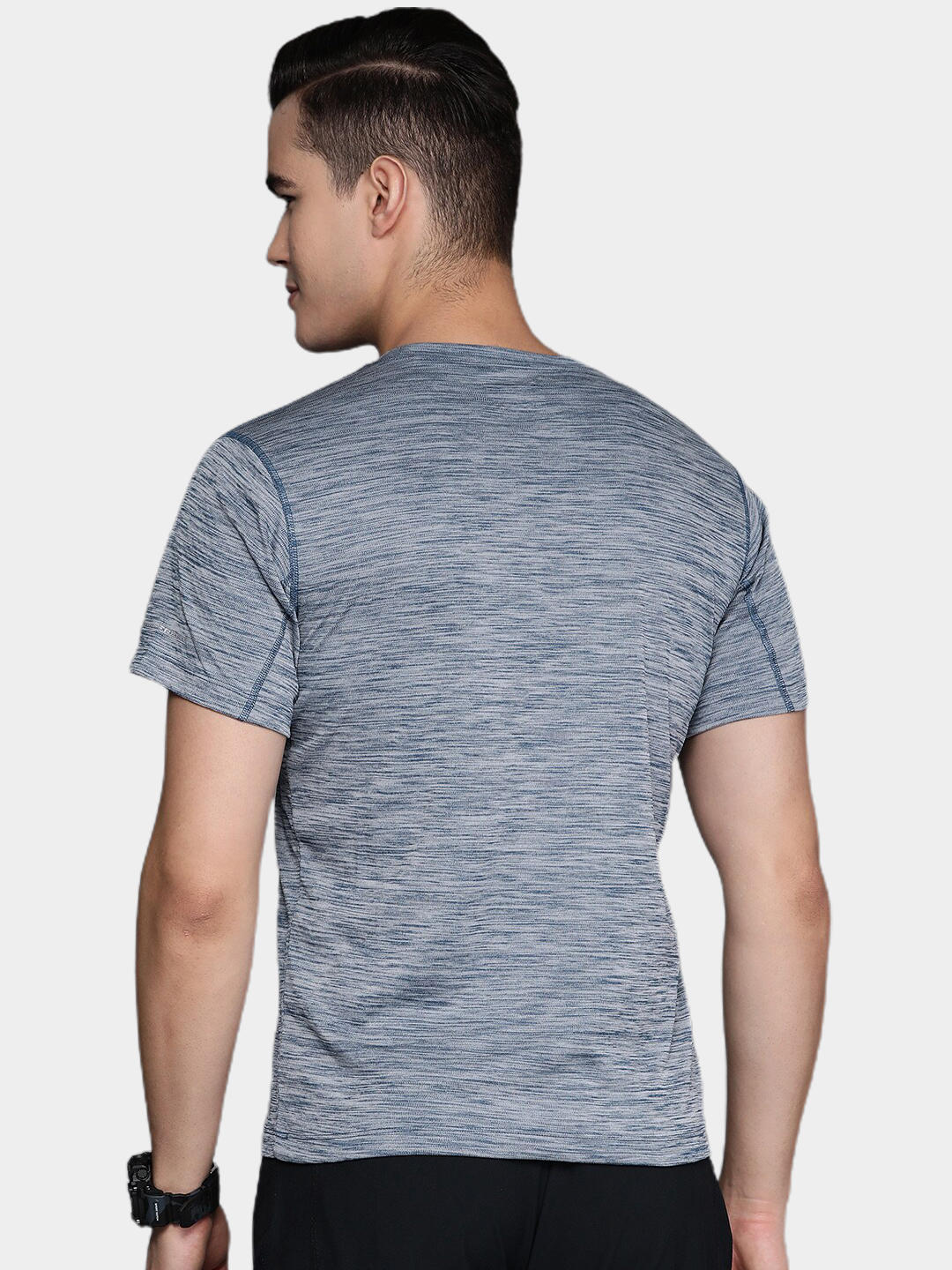 A Men Wearing Columbia Men Blue Zero Rules Short Sleeve Graphic Shirt (Sun Protection)