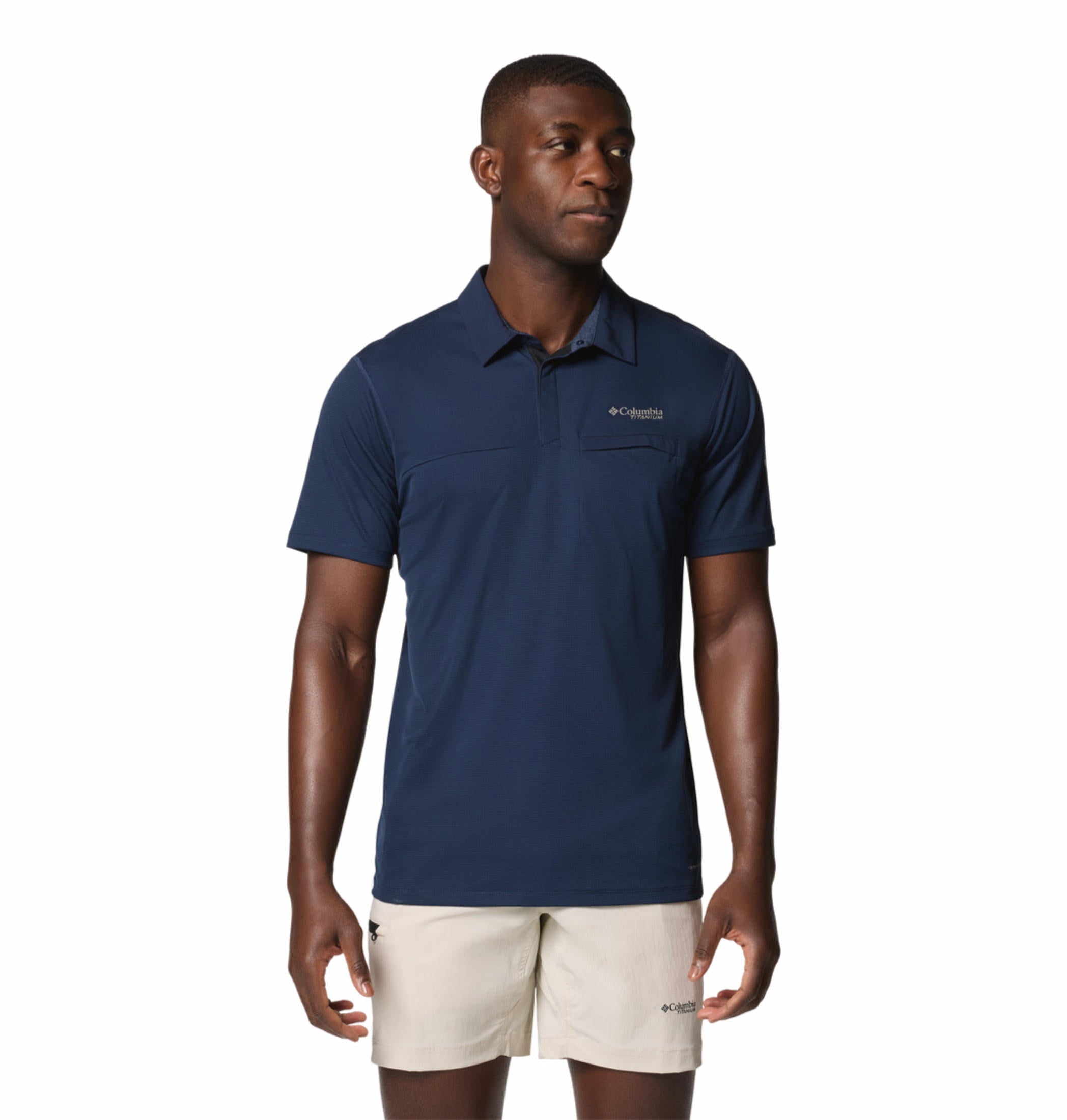 Columbia Men Blue Cirque River Pro Polo (Sun Protection