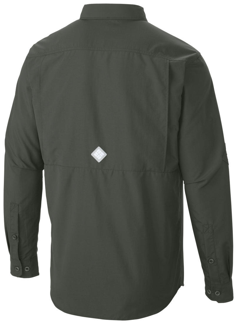 Columbia Men Green Cascades Explorer Long Sleeve Shirt (Sun Protection)