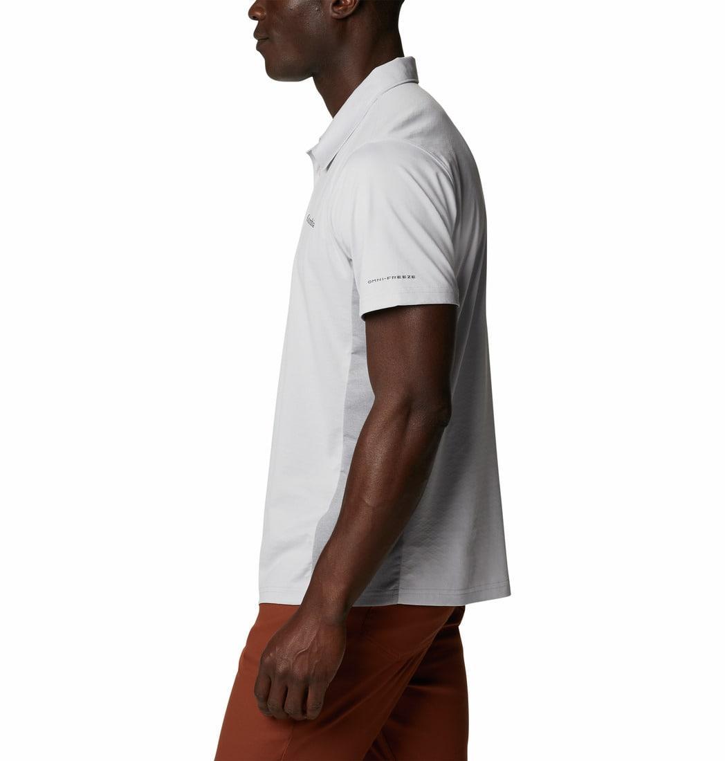 A Men Wearing Columbia Men Grey Zero Ice Cirro-Cool Polo (Sun Protection)