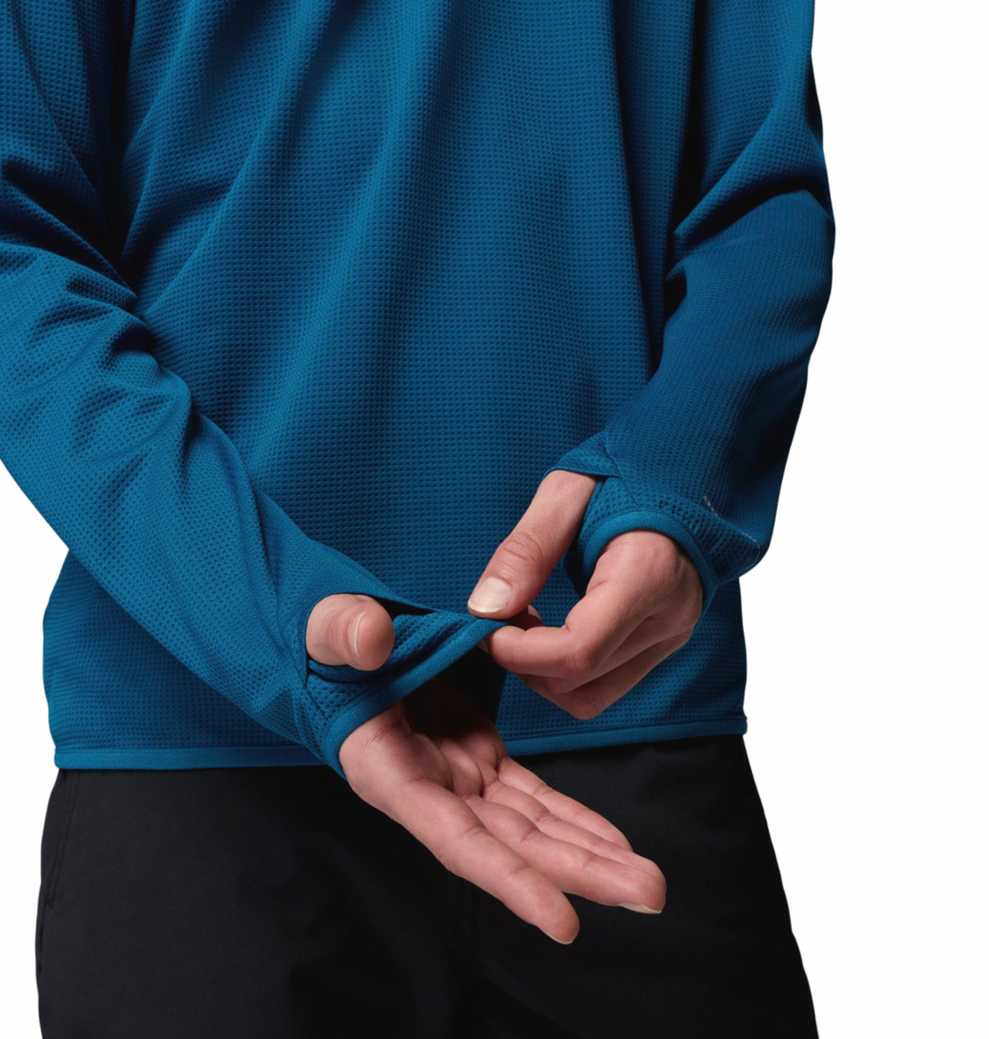 men blue omni shade tech trail utility warm tshirt