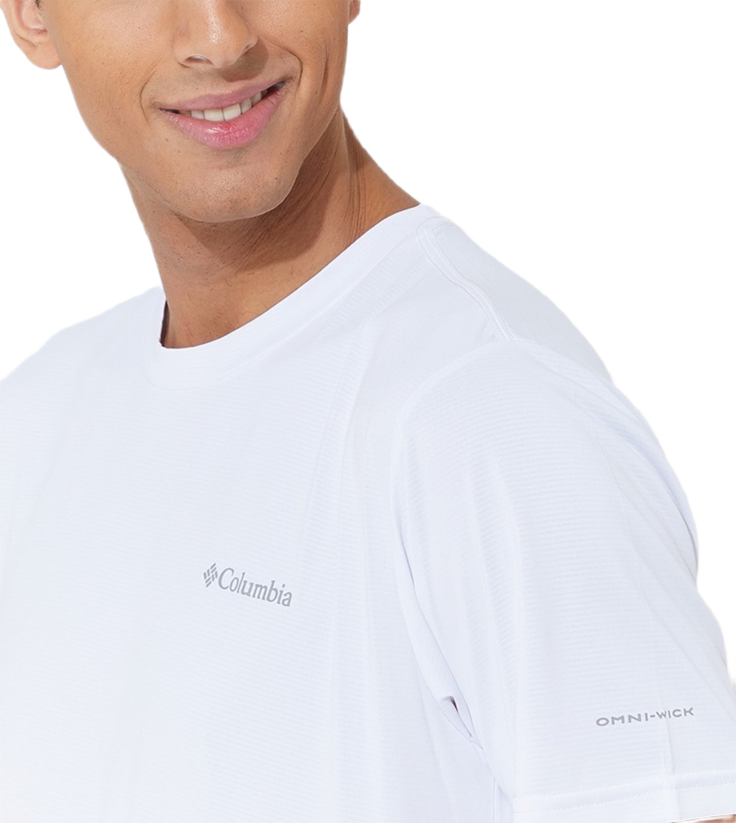 Columbia Men's White Omni-Wick Moisture-Wicking Hiking T-Shirt