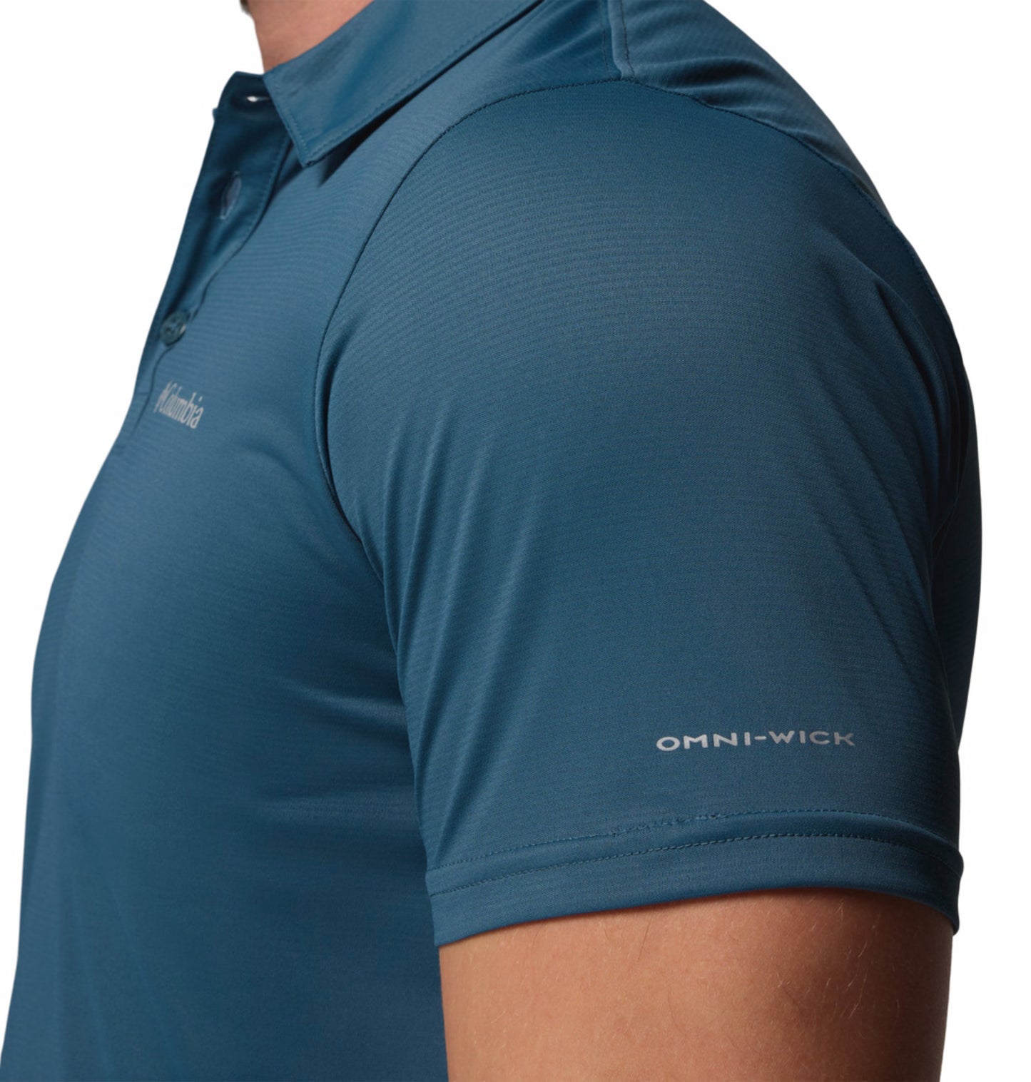 Columbia Men Blue Omni-Wick Hike Performance Polo Shirt