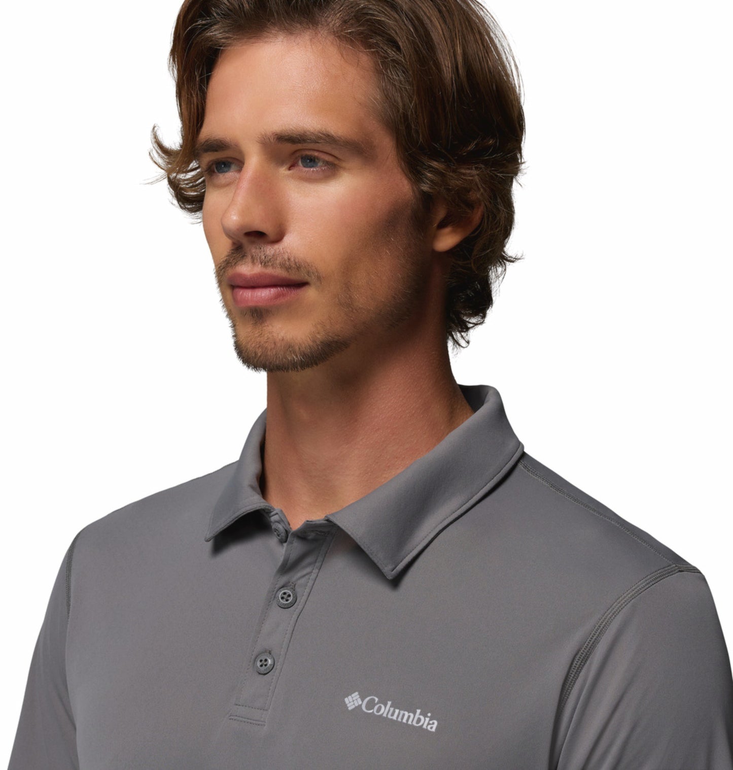 Columbia Men Grey Omni-Freeze Zero Rules Polo Tshirt