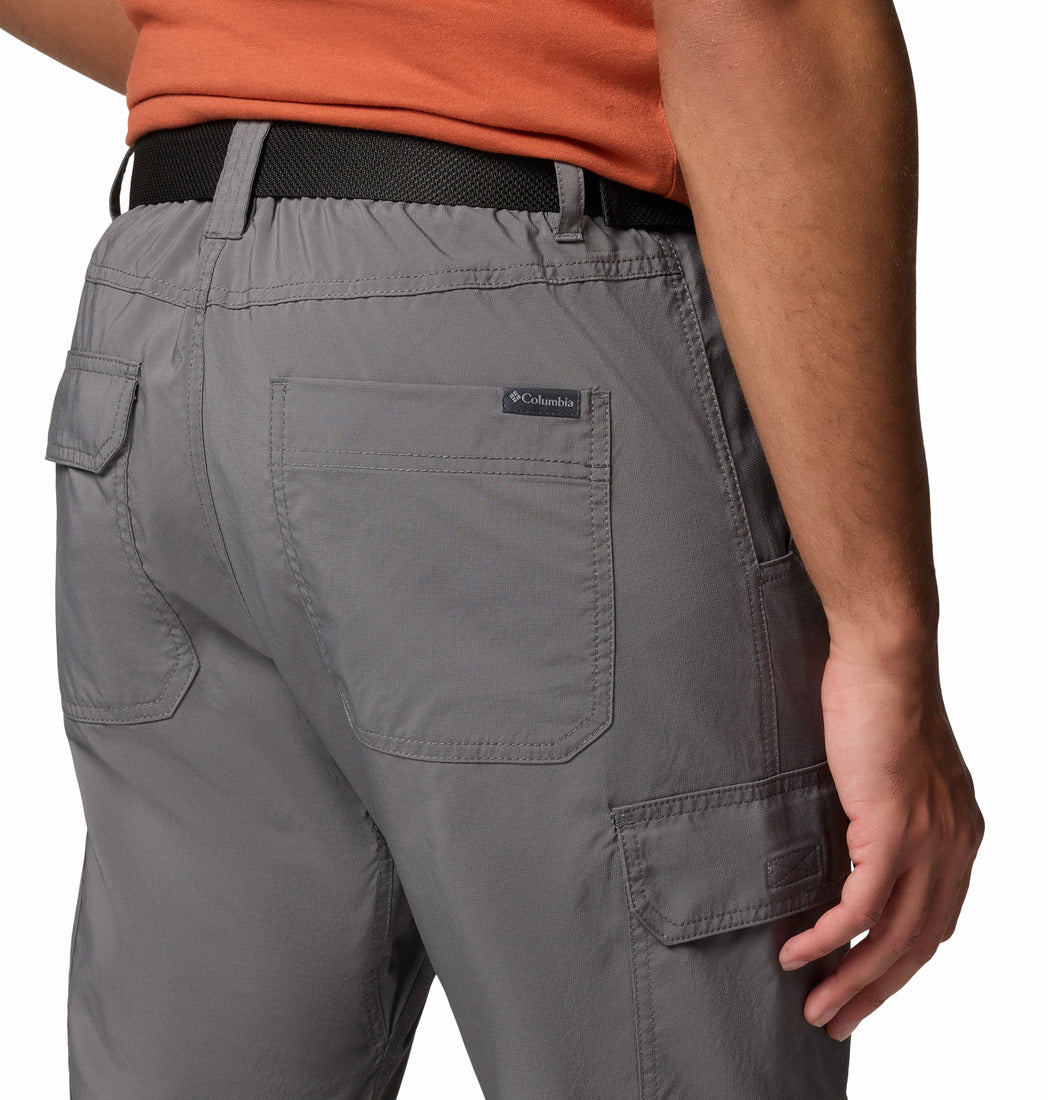 A Men Wearing Columbia Men Grey Silver Ridge Utility Pant (Sun Protection)
