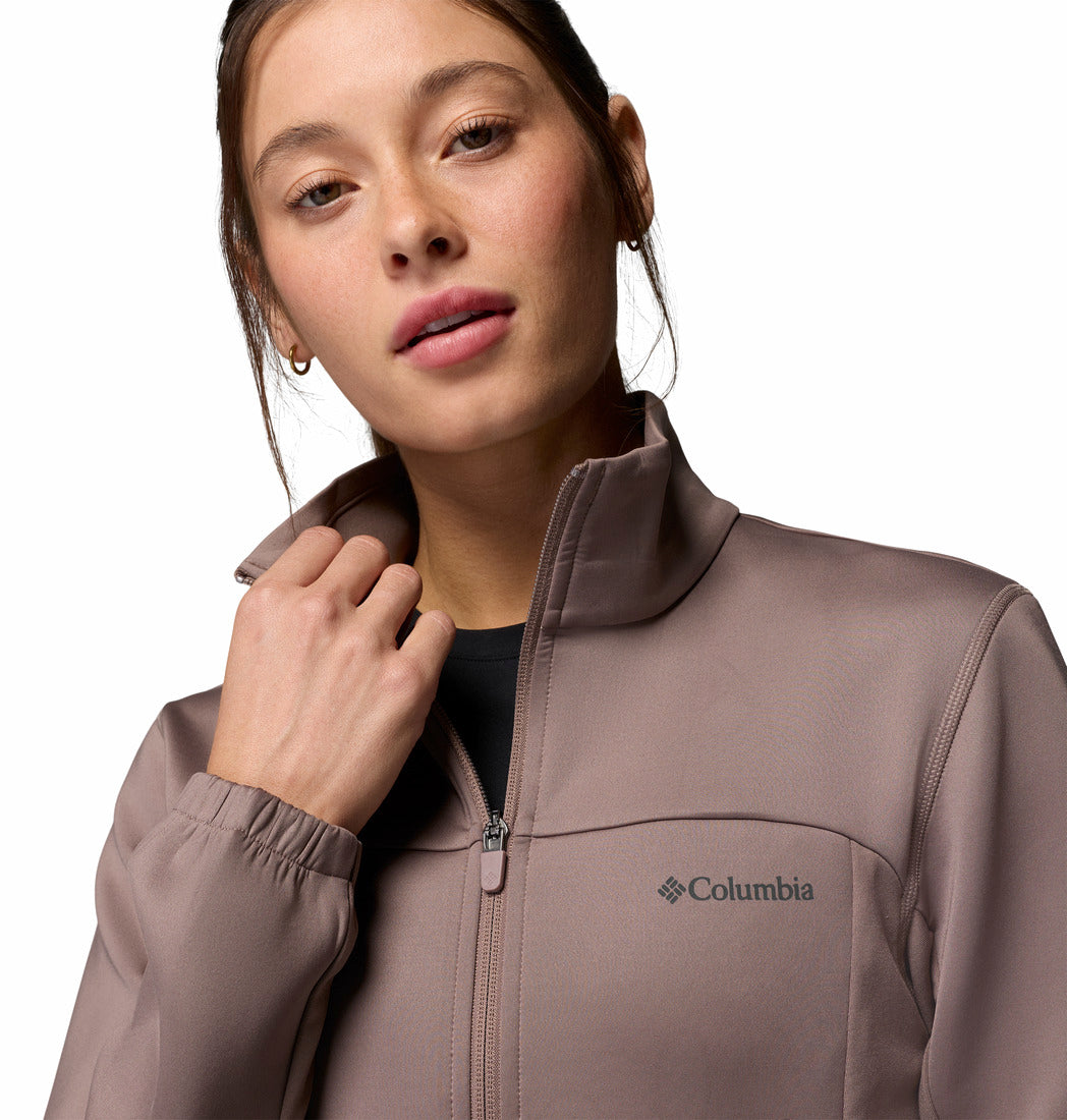 Columbia Women Mauve Omni-Shade Sloan Crest Spacer Fleece Jacket