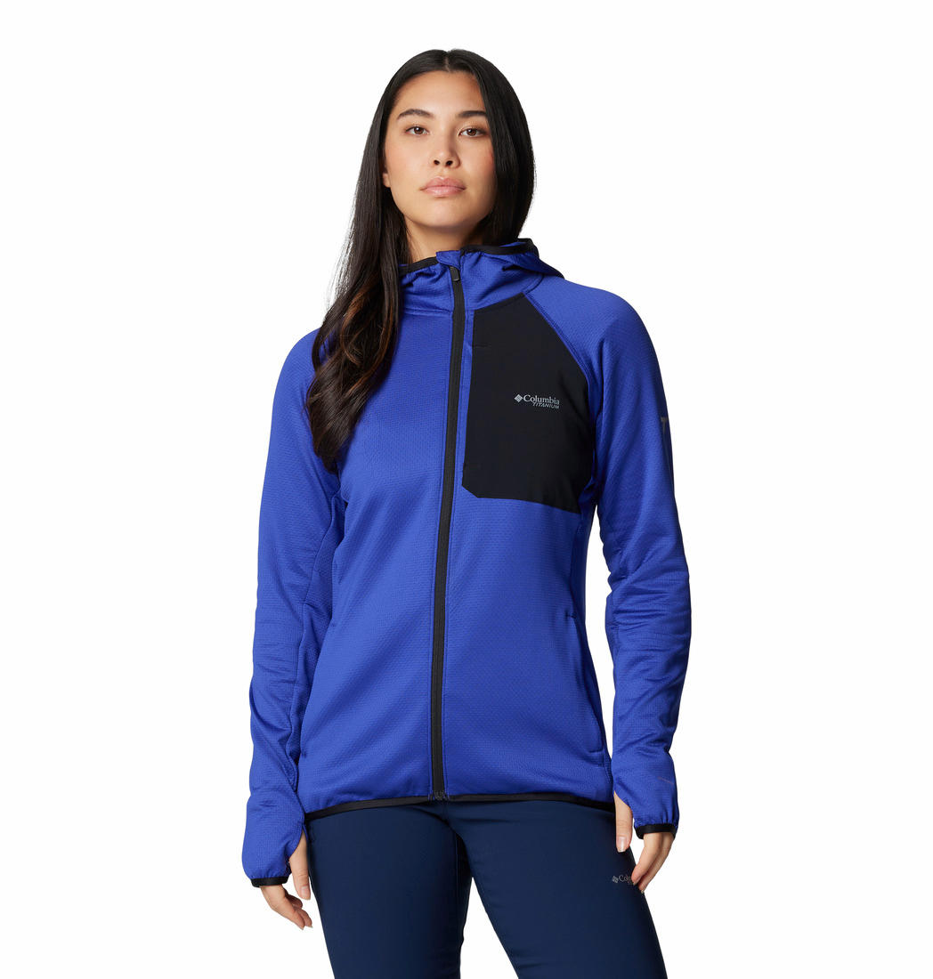 Columbia Women Blue Omni-Wick Triple Canyon Grid Fleece Jacket