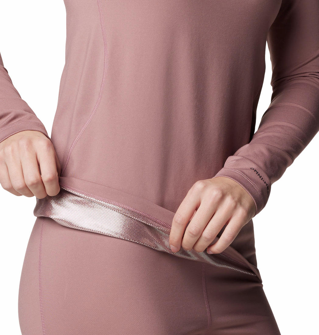 A Women Wearing Columbia Women Red Midweight Stretch Long Sleeve Top (Non Returnable)