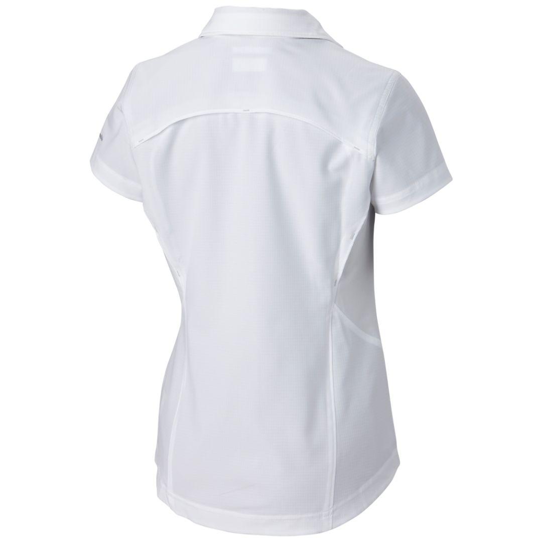 Columbia Women White Silver Ridge Short Sleeve Shirt (Sun Protection)