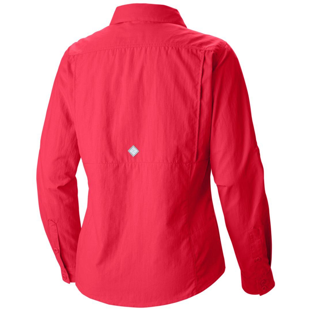 Columbia Women Red Cascades Explorer Long Sleeve Shirt (Sun Protection)