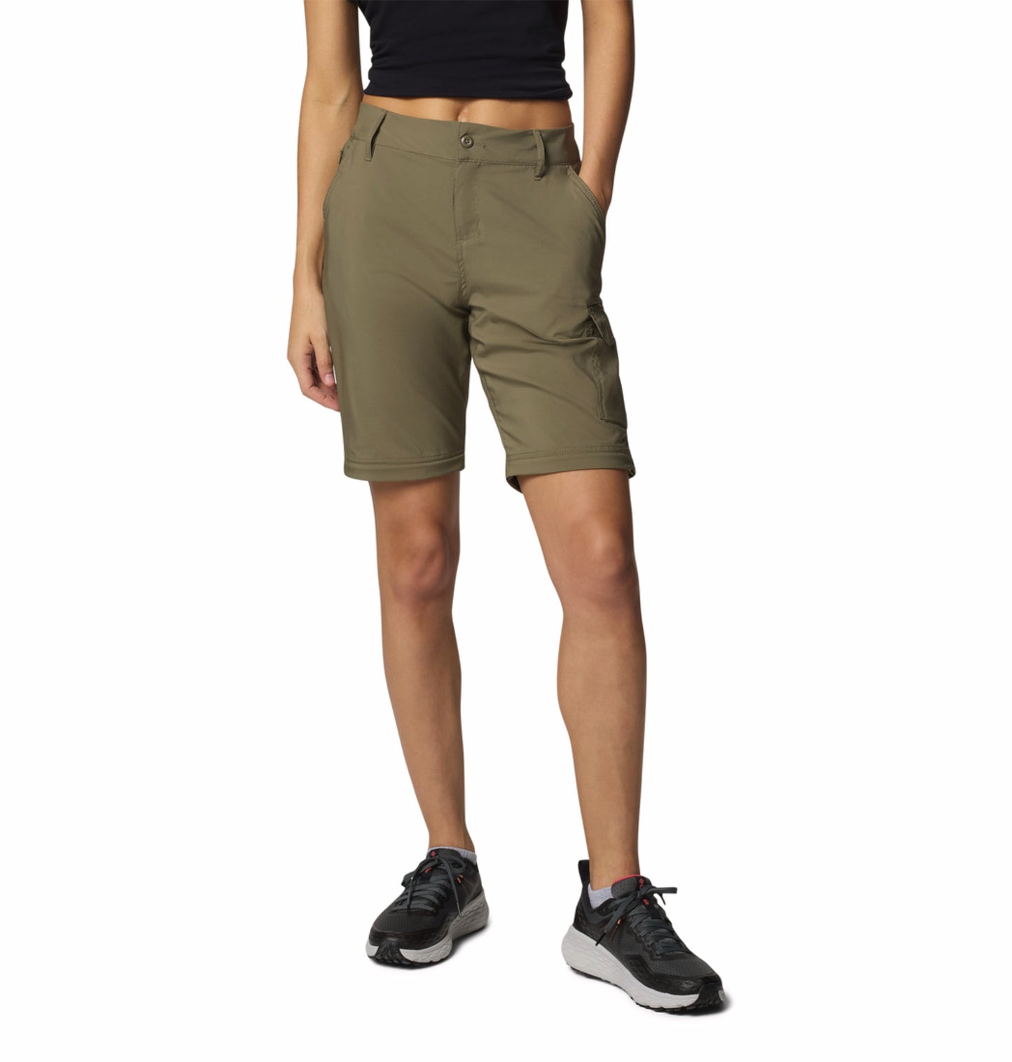 Columbia Women Olive Green Omni-Shade Silver Ridge Utility Convertible Pant