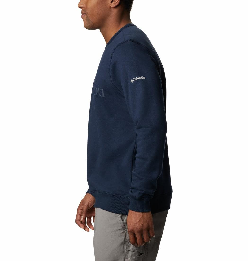 Columbia Men Navy Blue UPF 50 M Logo Fleece Crew Fleece