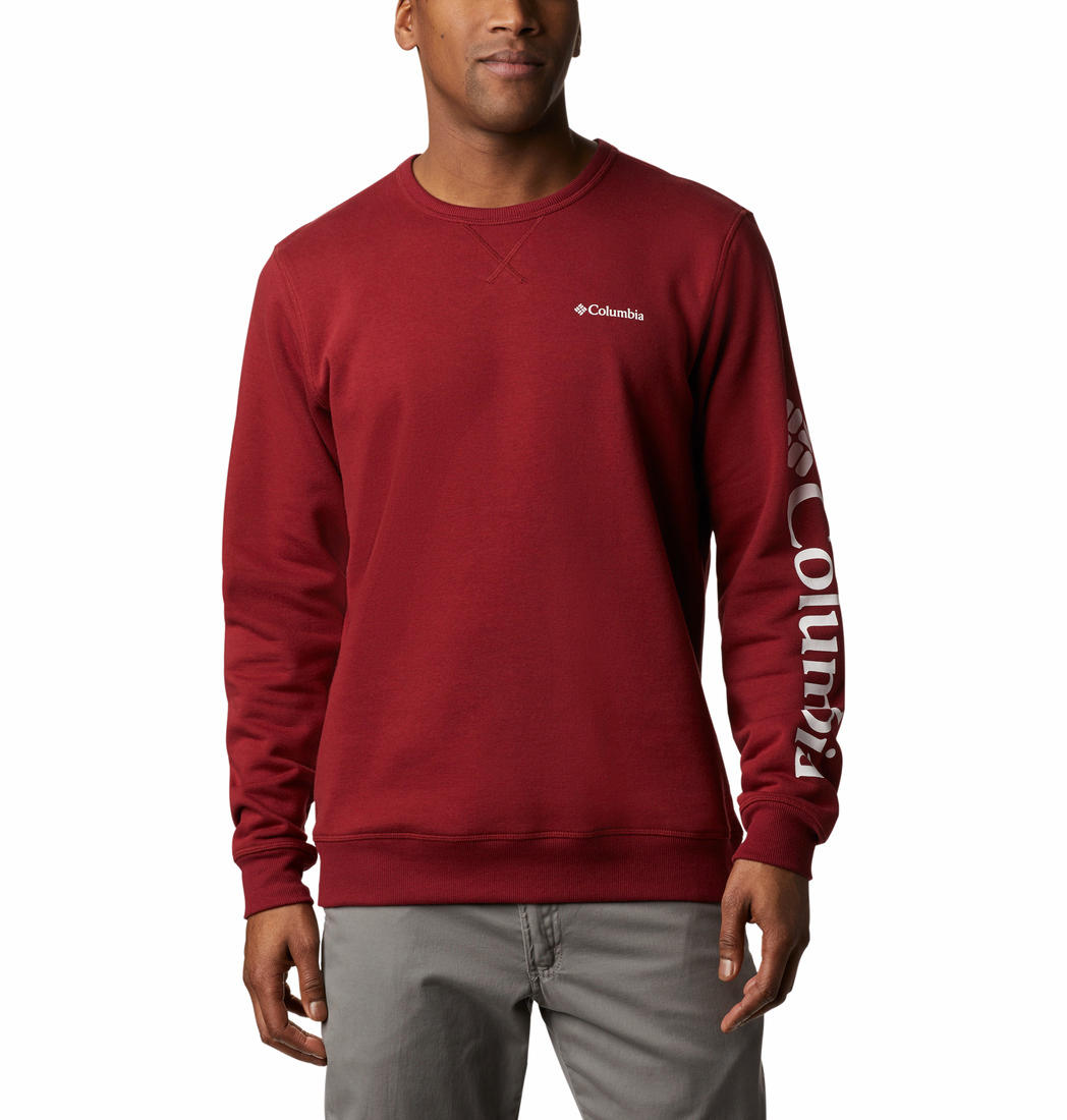 Columbia Men Red M Columbia Logo Fleece Crew (Sun Protection)