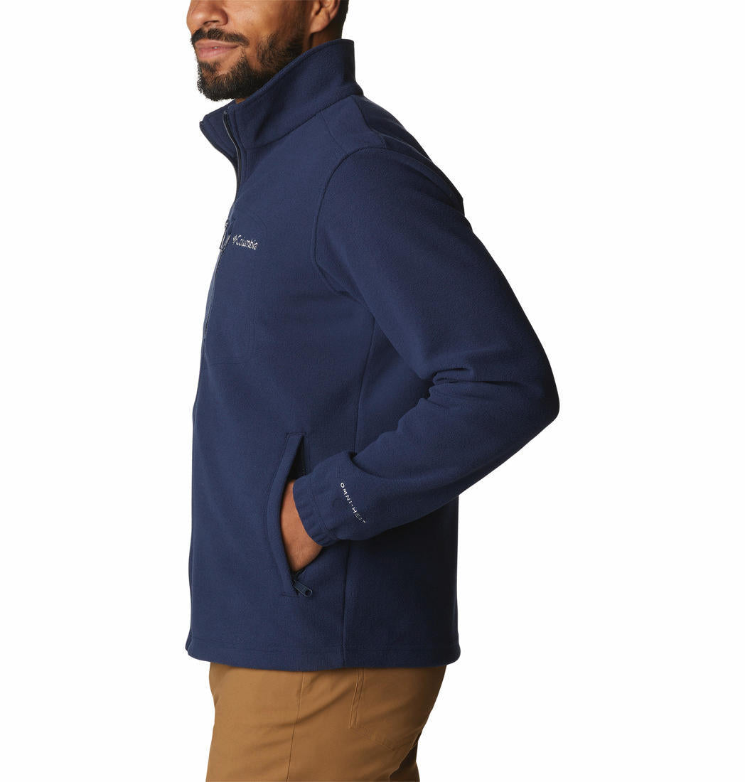 Columbia Men Navy Blue Omni-Heat Reflective Hot Dots III Fleece Jacket
