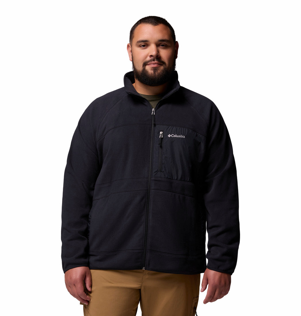 Columbia Men Black Fast Trek Overlay Fleece Jacket (Plus Size)