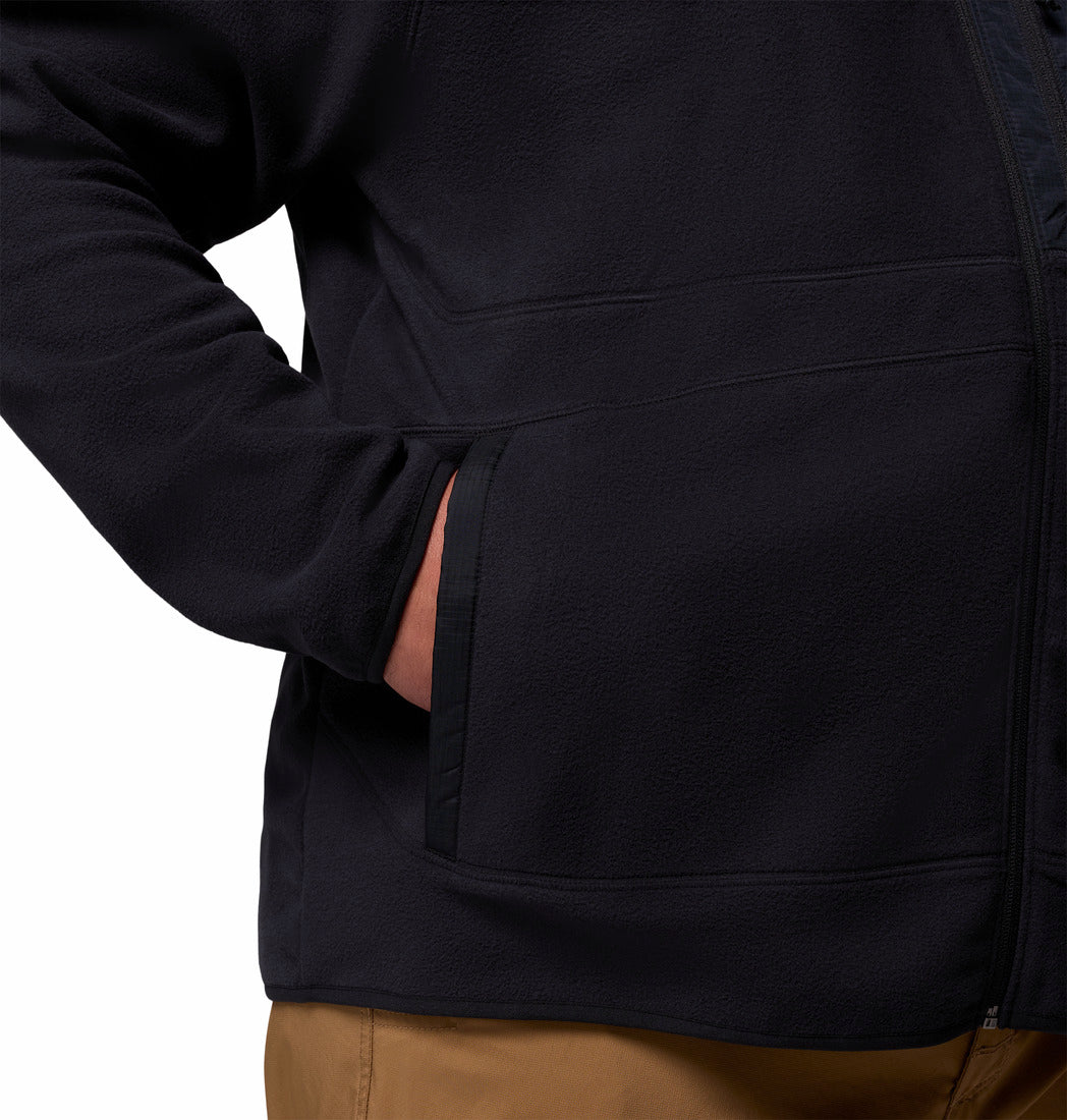 Columbia Men Black Fast Trek Overlay Fleece Jacket (Plus Size)