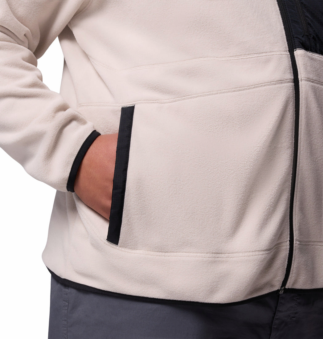 Columbia Men Beige Fast Trek Overlay Fleece Jacket (Plus Size)