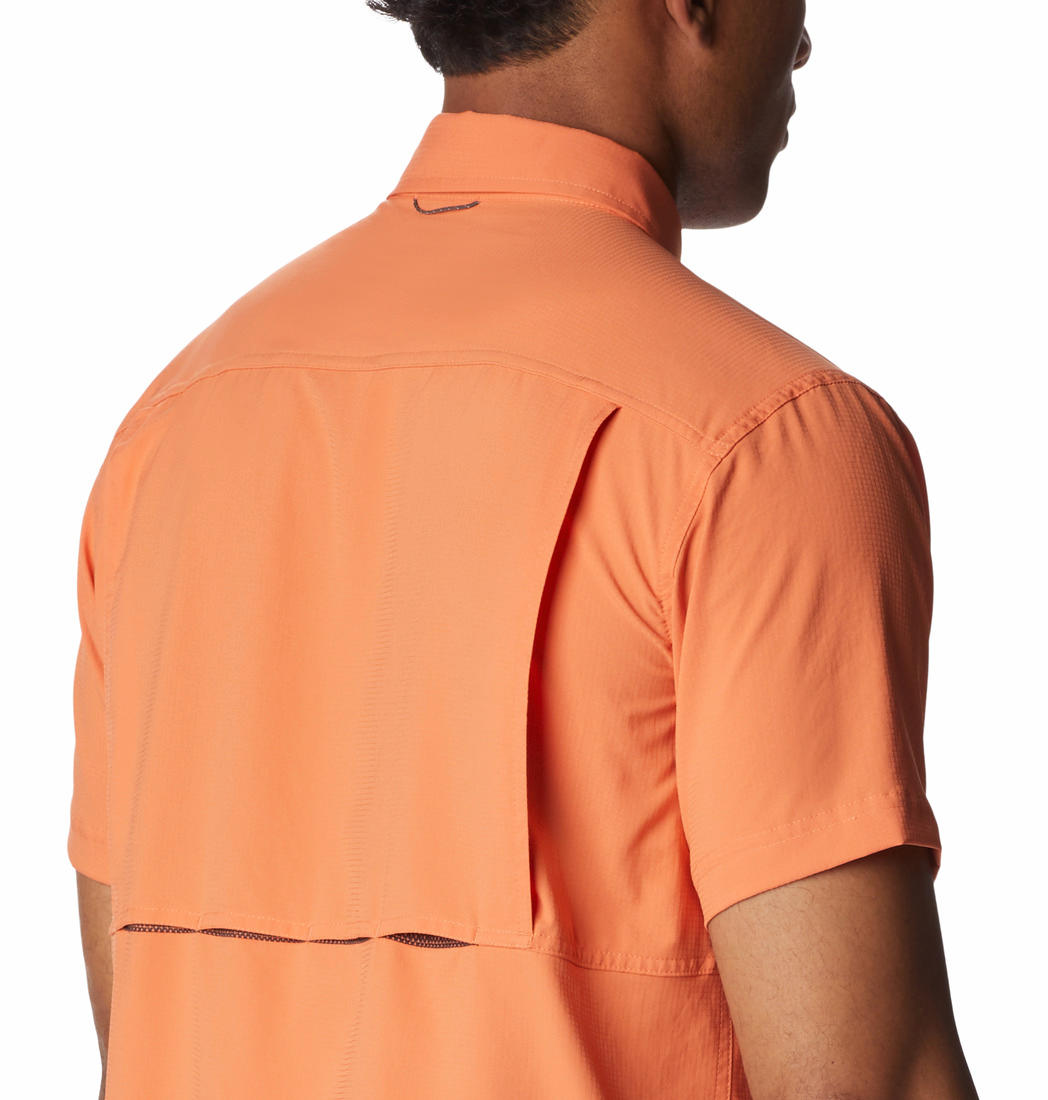 Columbia Men’s Orange Omni-Shade Silver Ridge Utility Lite Shirt Offering Superior Sun Protection
