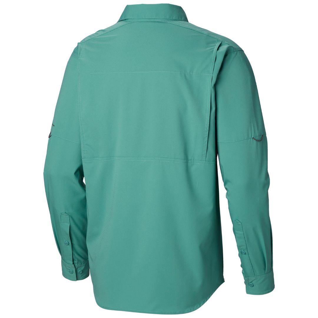 Columbia Men Green Silver Ridge Lite Long Sleeve Shirt (Sun Protection)