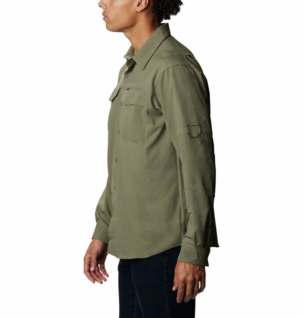 Columbia Men Green Silver Ridge Lite Long Sleeve Shirt (Sun Protection)
