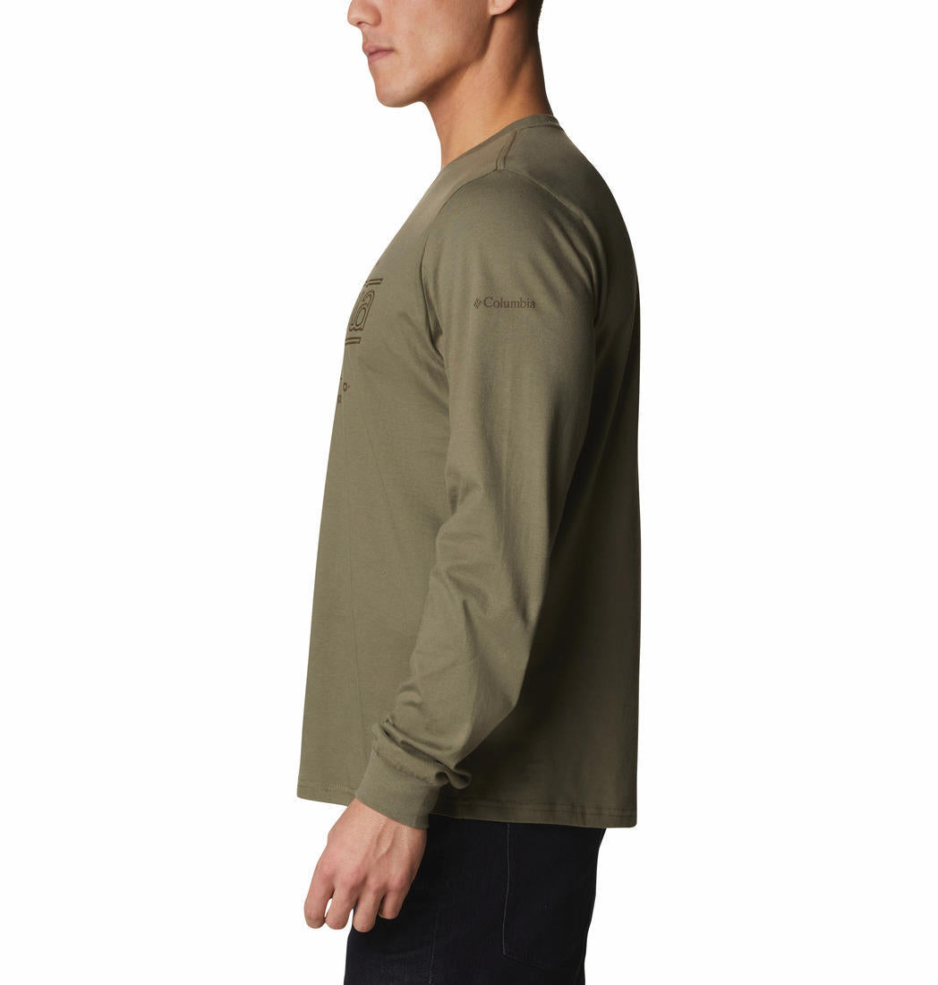 Columbia Men Green Brighton Woods Graphic Long Sleeve