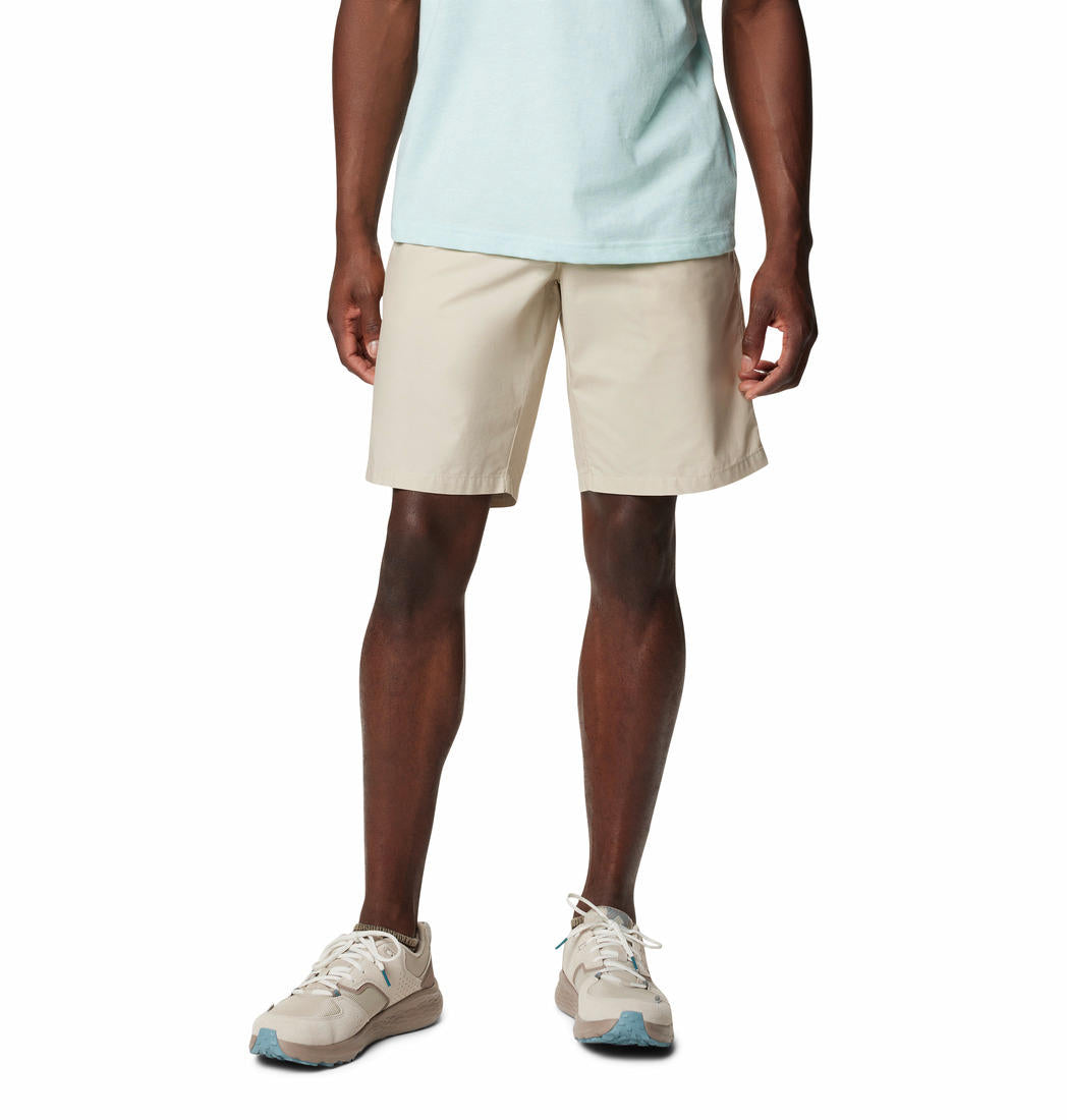 A Men Wearing Columbia Men White Washed Out Short