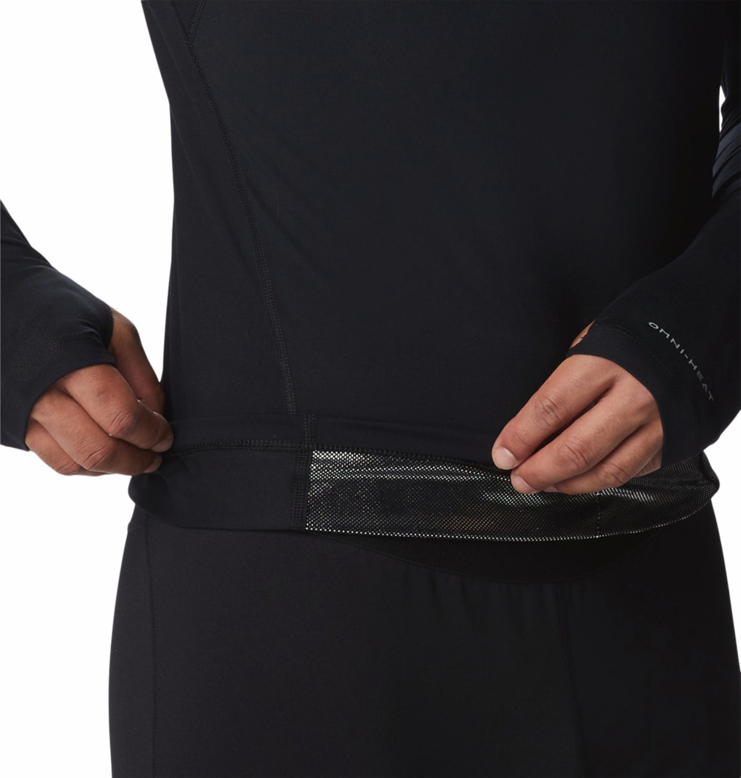 Columbia Men Black Omni-Heat Reflective Midweight Stretch Half Zip Top (Non-Returnable)