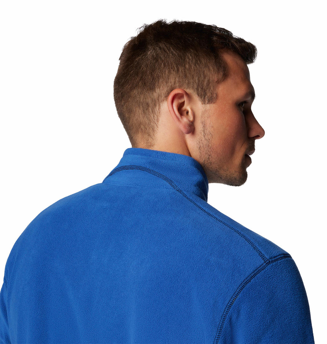 A Men Wearing Columbia Men Blue Klamath Range II Half Zip (Sun Protection)