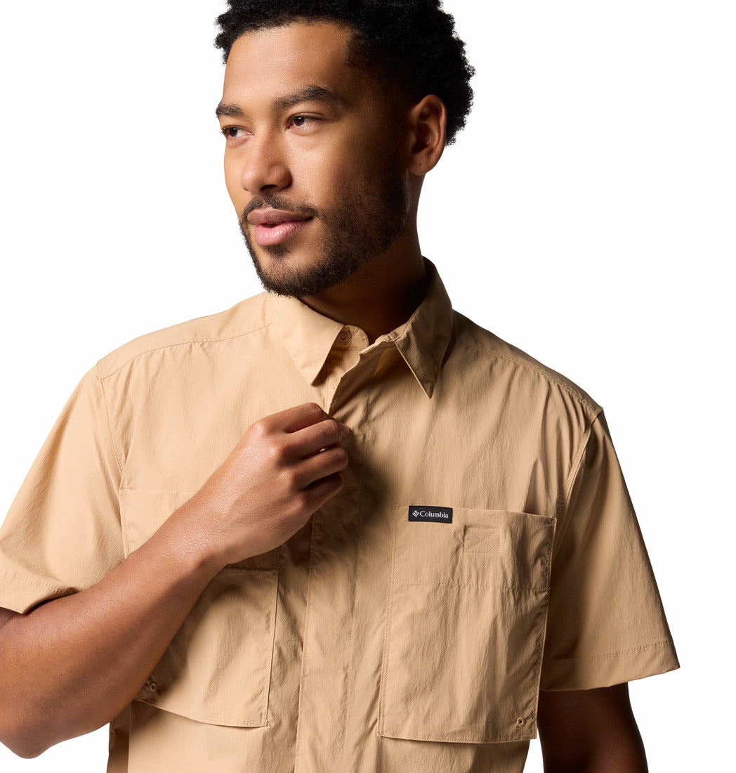 Columbia Men Brown Omni-Wick Black Mesa Utility Shirt